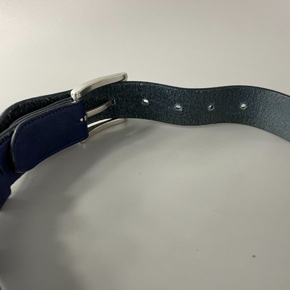 Elliot Rhodes Blue Leather Sliced Decorated Belt main image 6